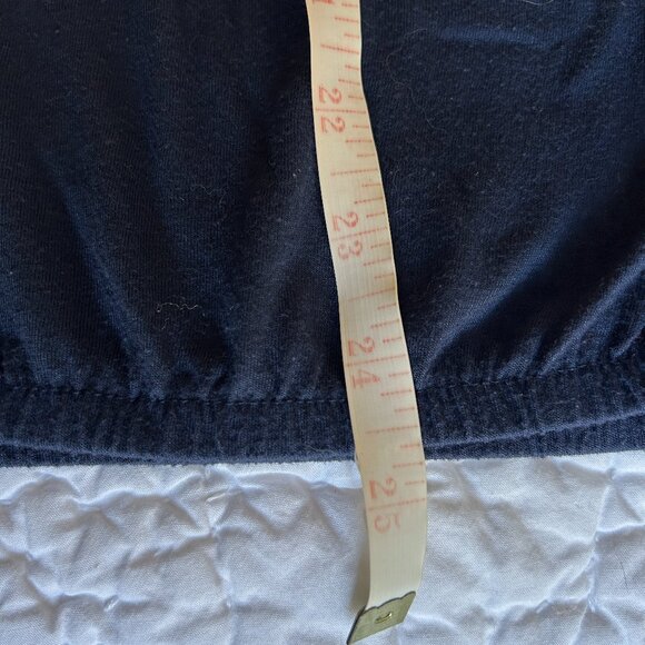 Mudd Medium Ladies Blouse Dressy Tank Top Shirt Navy Cream Office Travel Party - Picture 9 of 9